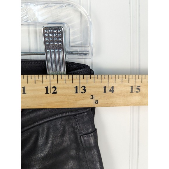 Agolde Womens Waxed Jeans Shiny Black Stretch Denim Size 27‎ Biker Party Stylish - Picture 6 of 13